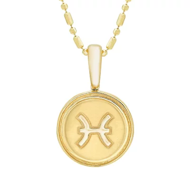 14K Yellow Gold Zodiac Symbol Pendant, 16-18