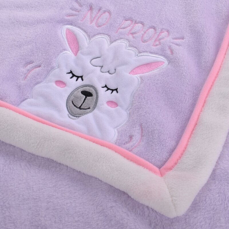 NEW BOON ALPACA CARTOON FLANNEL FLEECE ULTRA SOFT BABY THROW BLANKET