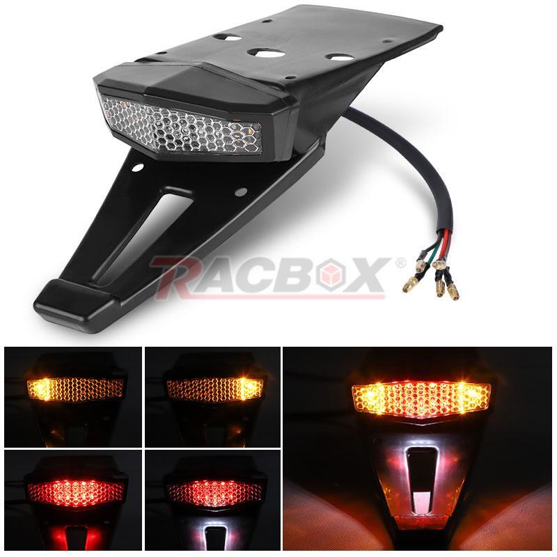 LED Rear Fender Brake Tail Light Turn Signal DRL Lamp Enduro Dirt Bike Off-Road