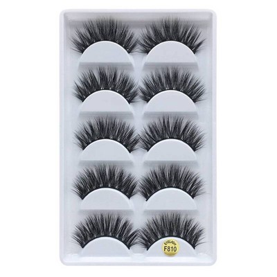 5 Pairs Handmade 100% Real Mink 3D False Eyelashes Cross Thick Long Eye Lashes