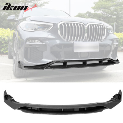 Fits 19-23 BMW G05 X5 M Sport IKON Style Front Lip 4PC ABS - Carbon Fiber Print