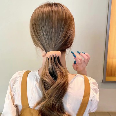 Frosted High Ponytail Clips Solid Color Banana Clip Ponytail Barrettes Hair Cljo