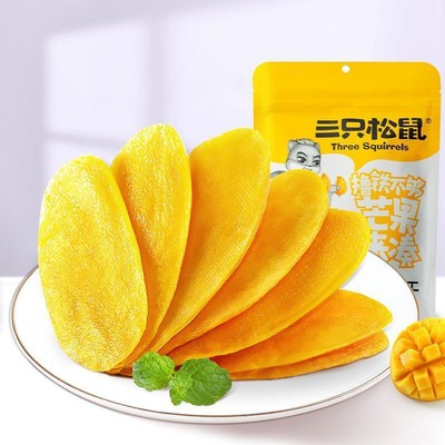 Chinese Food Snacks Three Squirrels Dried Mango Snacks 三只松鼠_芒果干休闲零食 蜜饯果脯 116gx2