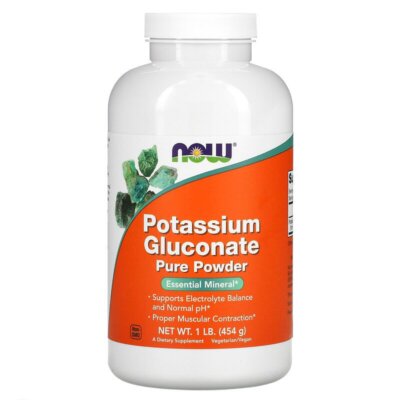 Now Foods Gluconate de potassium 100 % pure poudre, 454 g