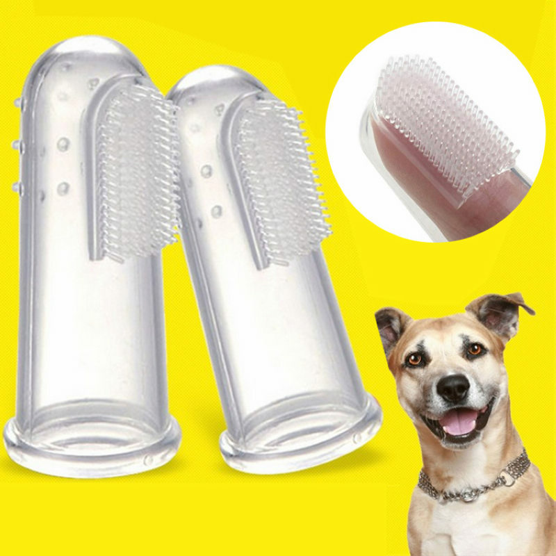 10x Hundezahnbürste Finger Zahnbürste Silikon Zahnpflege für Haustier Katze