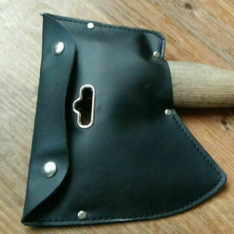 1PC Durable Leather Ax Axe Blade Cover Sheath with Hook for Camping