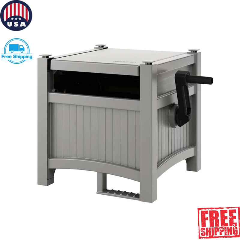 100 Ft Hose Hideaway Hose Reel Holder Storage Durable Patio Garden Resin Gray US