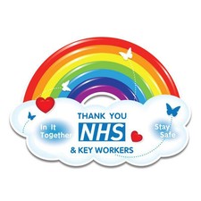 Thank You NHS Key Workers Rainbow Sticker Wall Window Car ...