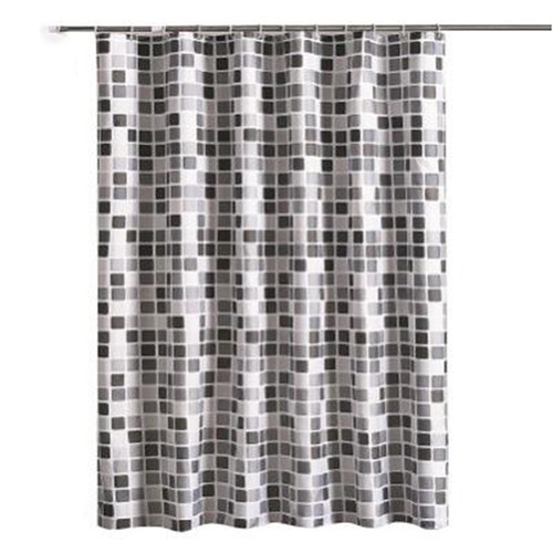 Plaid Bathroom Curtain Waterproof Shower Curtains Hooks