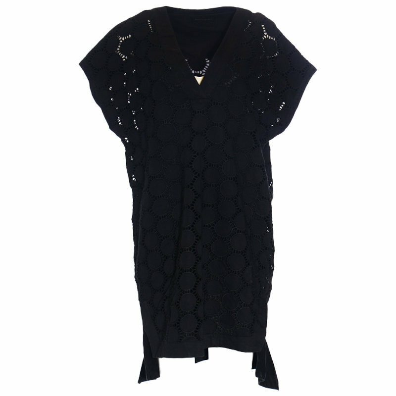 Diesel Noir Or Dikie Bito Bgffk Femmes Robe Maxi Long Manches Courtes Noir Haut