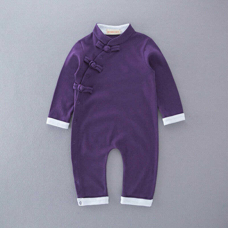 Unisex Kid Chinese Jumpsuit Romper Toddler Frog Button Ethnic Retro Costume Cute