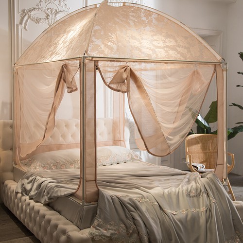 S Three Doors Jaquard Print Bed Netting
