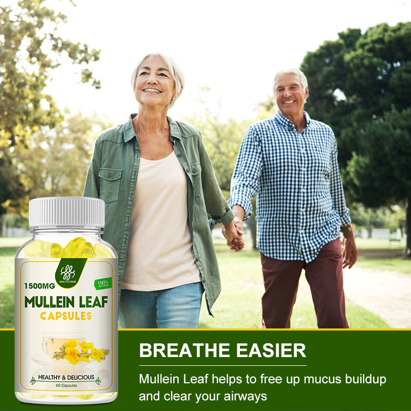3Pack Mullein Leaf Capsules For Lung Cleansing & Detox Herbal Dietary Supplement