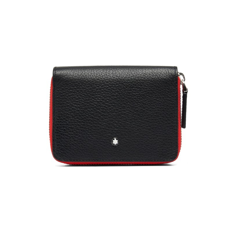 Pre-owned Montblanc Meisterstück Leather Coin Wallet Purse Pouch Pocket Bag For Men Women In Black