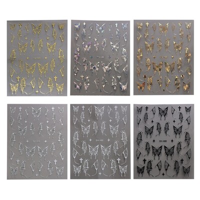 6 Sheets Butterfly Art Stickers Decals Self Adhesive Sticker Butterfly