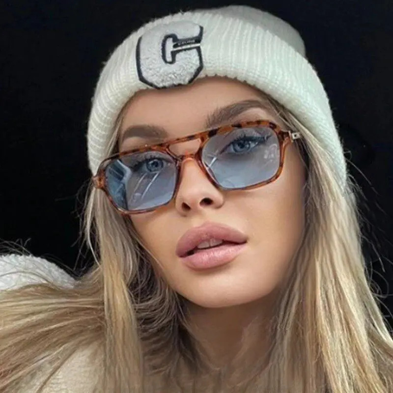 Vintage Square Sunglasses Women Small Frame Mirror Retro Fashion Shades