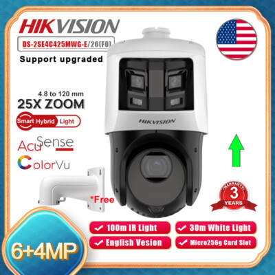Hikvision 6+4MP IP 25x PTZ Camera Colorvu+IR Panoramic TandemVu Smart Dual Lens