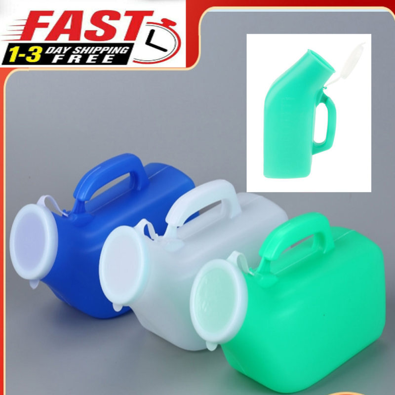 1000 ML Male Urinal Bottle w/Cover Reusable Plastic Men Elderly Urinal Parts USA
