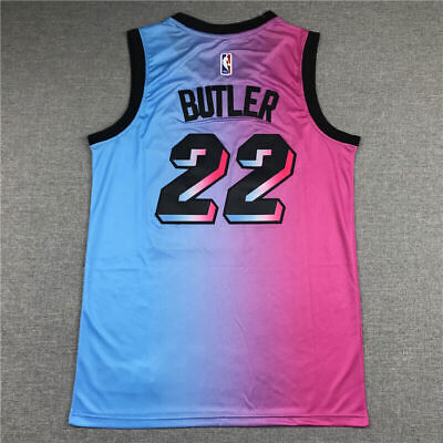 Jimmy Butler Miami Heat Swingman Jersey #22 Men's Size S-2XL Blue+Pink