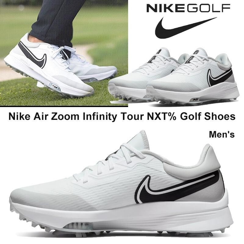 Nike Air Zoom Infinity Tour Next% White Black Golf Shoes