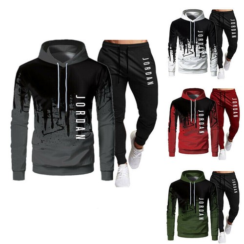 Hose Set 2PC Herren Trainingsanzug Sportanzug Jogginganzug Hoodie Sweatshirt