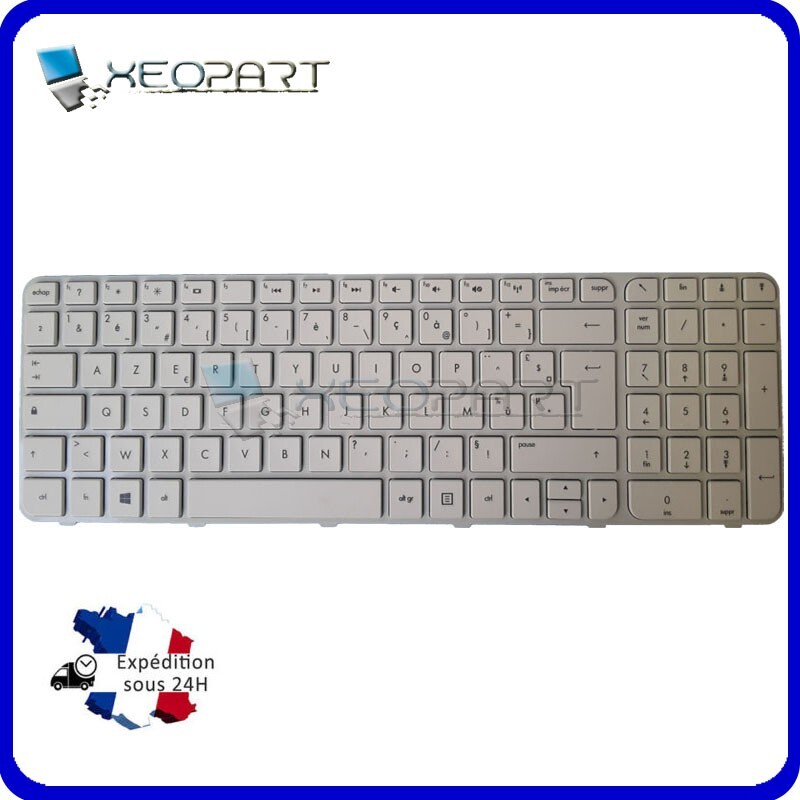 Clavier Francais Hp Pavilion  G6-2331sf G6-2332sf G6-2333ef  Blanc  Cadre Inclus