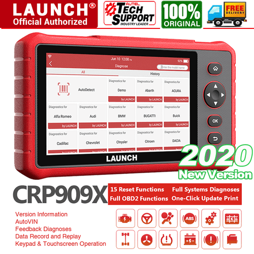 Launch X431 Crp909x Obd2 Scanner Full System Car Diagnostic Scanpad
