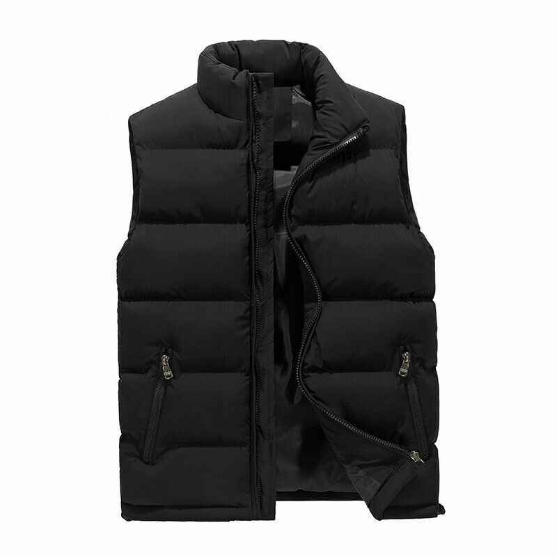 Mens Zip Up Sleeveless GILET Bodywarmer Coat Puffer Quilted Padded Bomber Jacket