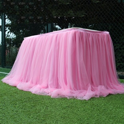 Tutu Tulle Table Skirt Fluffy Table Dress Decorative For Party