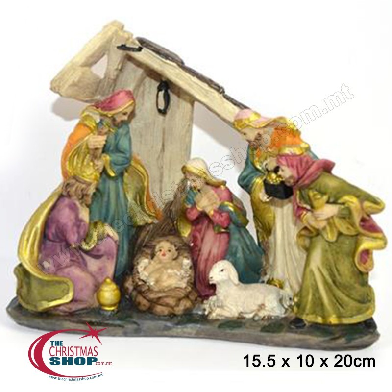 Decorazione Natale Natività Presepe Capanna Con Natività Addobbo dfh