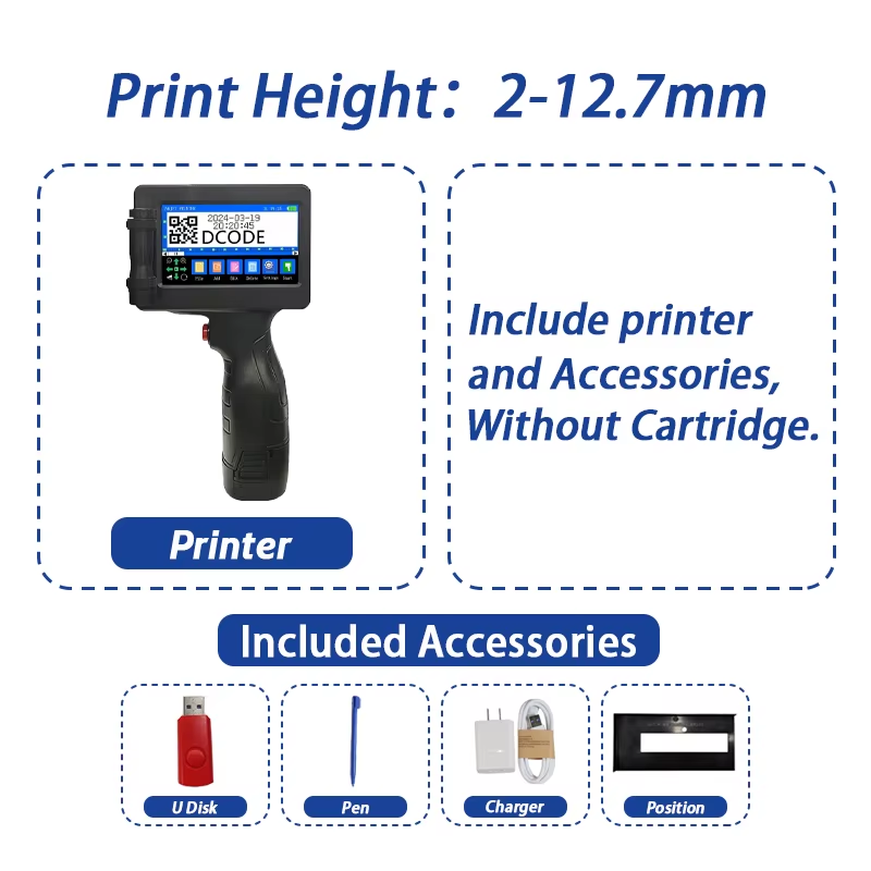 1755PLUS 12.7MM Thermal Inkjet Printer Text QR Barcode Batch Number Logo Label P