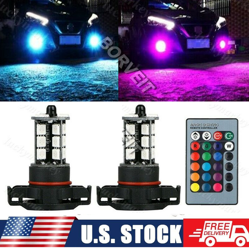 For Dodge Challenger 2011-2014 Remote RGB 5202 H16 LED Fog Light Bulb