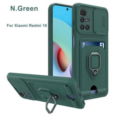 For Xiaomi Redmi Note 10 9T Mi 11 Lite Magnetic Ring Holder Card Slot Case Cover