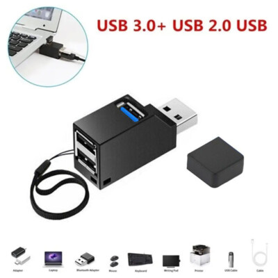 3 Port High Speed USB 3.0 Multi HUB Splitter Expansion Desktop PC Laptop Adapter