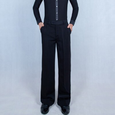 Men Ballroom Dance Pants Practice Trousers Latin Salsa Modern Stretch Bottoms