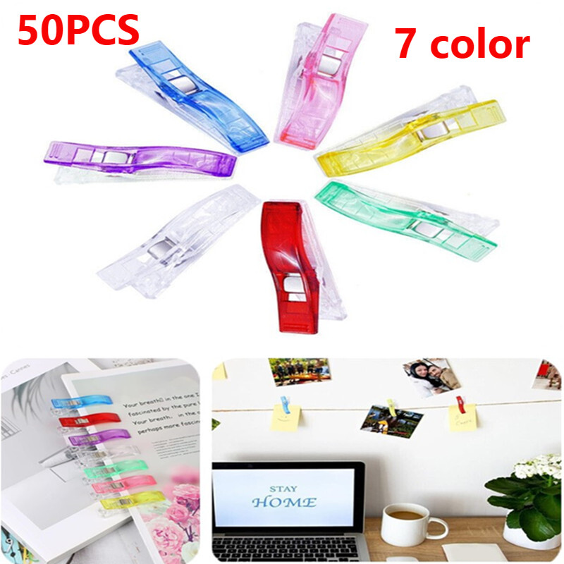 50Pcs Large Sewing Clips Fabric Clips Jumbo Wonder Clips Office Clamps 7 Color