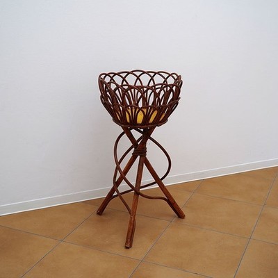 Rattan Flower Stand France 1970s Furniture Interior Vintage France