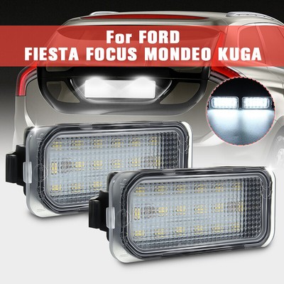 For Ford Fiesta JA8 2008-2019 C-MAX 13-18 2PC 18SMD LED License Plate Light Lamp