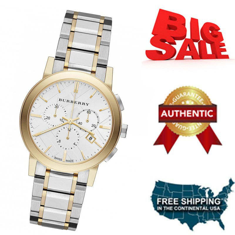 Pre-owned Quartz Burberry Bu9751 White / Silver Stainless Steel Analog  Men's Watch
