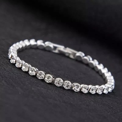7Ct Round Lab Created Diamond Women Bezel Tennis Bracelet 14K White Gold Plated