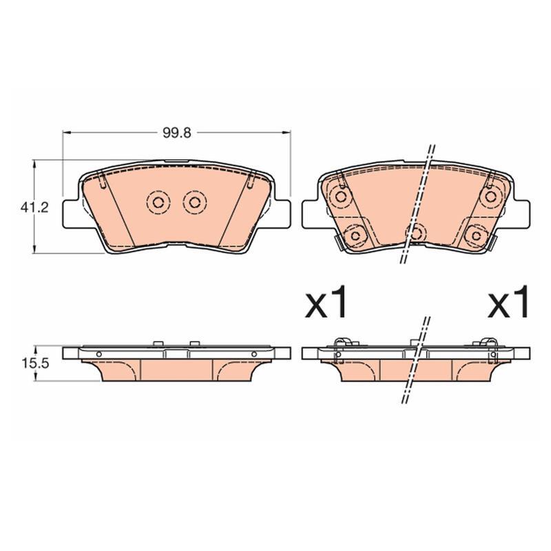 Trw Gdb3594 Plaquettes De Frein ArriÃ¨Re Pour Ssangyong Hyundai Kia