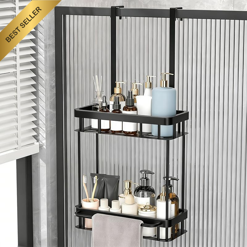 Shower Caddy over Shower Door, Shower Hanging Organizer, No Drilling over the Do