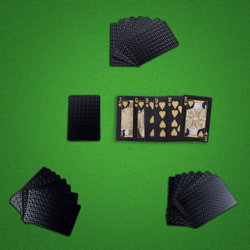 2 Decks Waterproof Plastic Playing Cards Collection Black Diamond Poker Cards