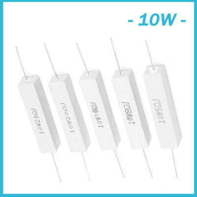 10 Watt Axial Ceramic Cement Power Resistor 10W 0.1 ohm -100K ohm - ALL SIZE