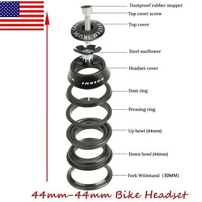 Bicycle Headset 44mm 1 1//8/"-1 1//2/" Tube Frame to Tapered Tube Fork 1.5 Adapter