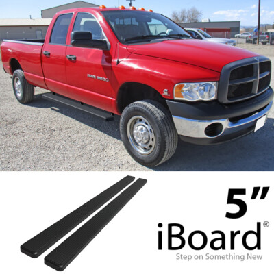 Running Board 5in Aluminum Black Fit Dodge Ram 1500 2500 3500 Quad Cab 02-08