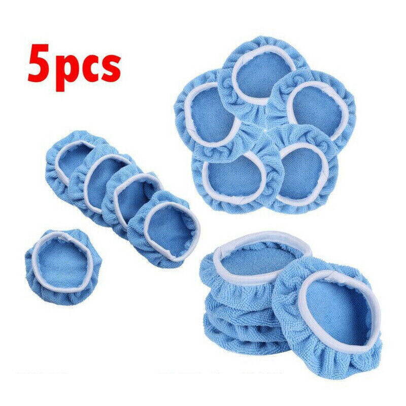 5X Car Wax Polisher Pads Microfiber Polishing Auto Bonnet Waxing Buffing Cover