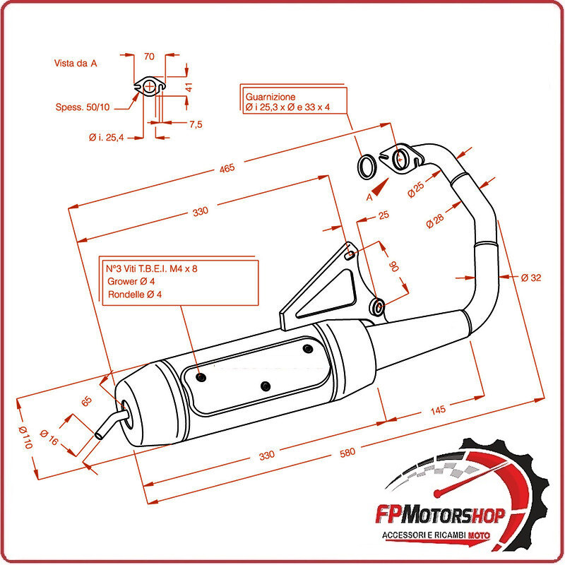 MARMITTA SILENZIATORE TERMINALE DI SCARICO SITO PER MBK BOOSTER 50 0559
