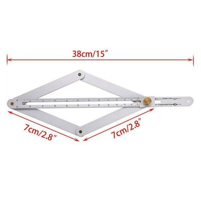 Wood Diagonal Square Protractor Multi-Function Internal/External Angles Tool