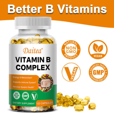 Vitamin B Complex Capsules - Metabolism Aid, Energy Support, High Potency